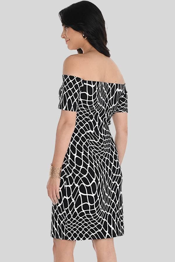 Frank Lyman Black White Geo Print Dress | Women's - $265.00 - View 2 of 3