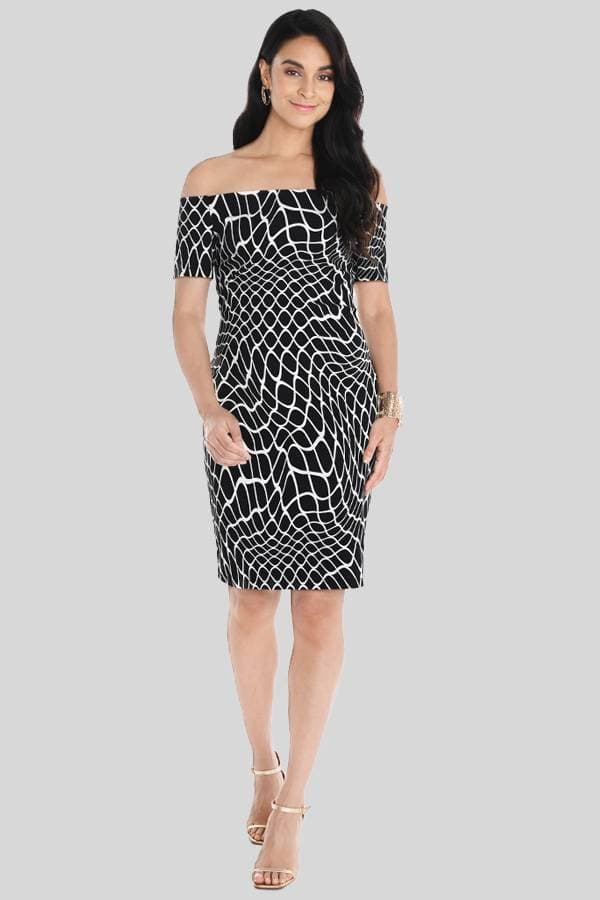Frank Lyman Black White Geo Print Dress -  - View 4 of 4