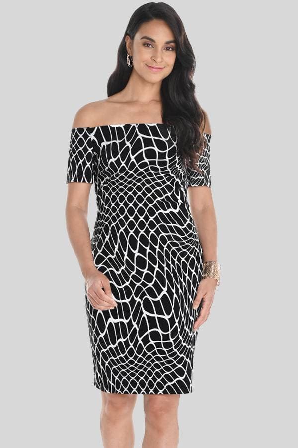 Frank Lyman Black White Geo Print Dress - 26500 - Main product view