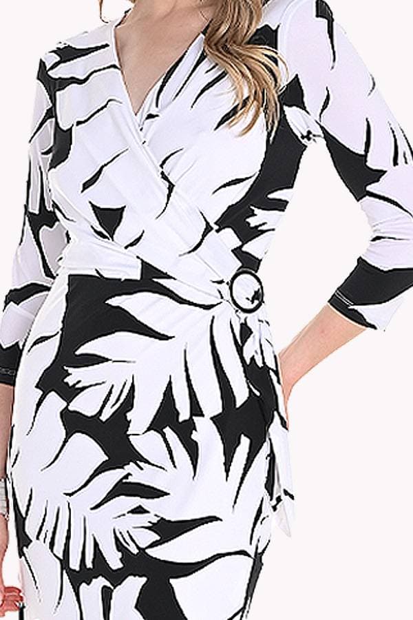 Black White Frank Lyman Wrap Dress | Women's - $275.00 - View 3 of 4