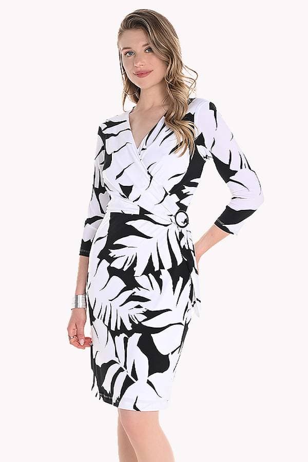 Black White Frank Lyman Wrap Dress | Women's - $275.00 - View 1 of 4