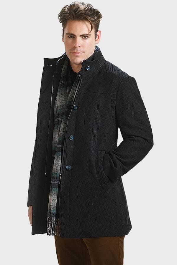 Black Long Coat – Cashmere &amp; Wool | Men's - $495.00 – $545.00 - View 4 of 4