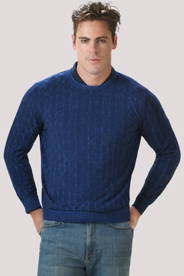 Blue Stripe Merino Sweater - 29500 - Main product view