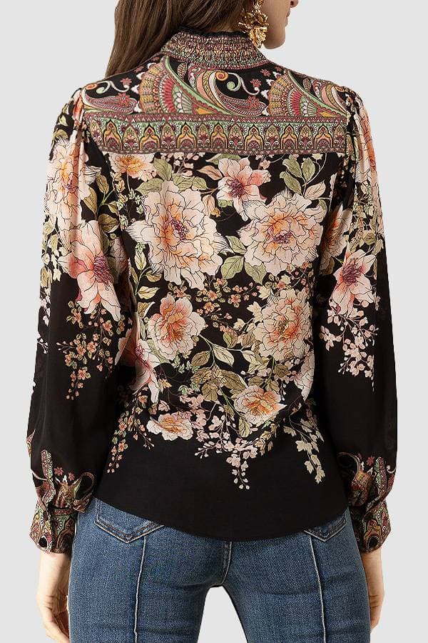 Hale Bob Vintage Rose Silk Blouse