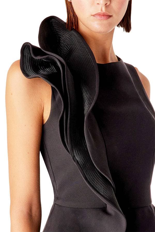 Black Sculpted Wave Top and Pant Ensemble | Women's - $395.00 - View 4 of 5