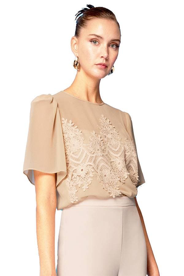 Beige Lace Blouse