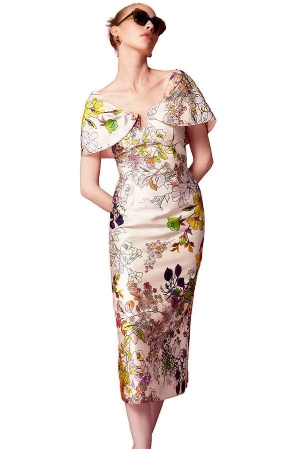 Portrait-Collar Cocktail Dress -  - View 3 of 3