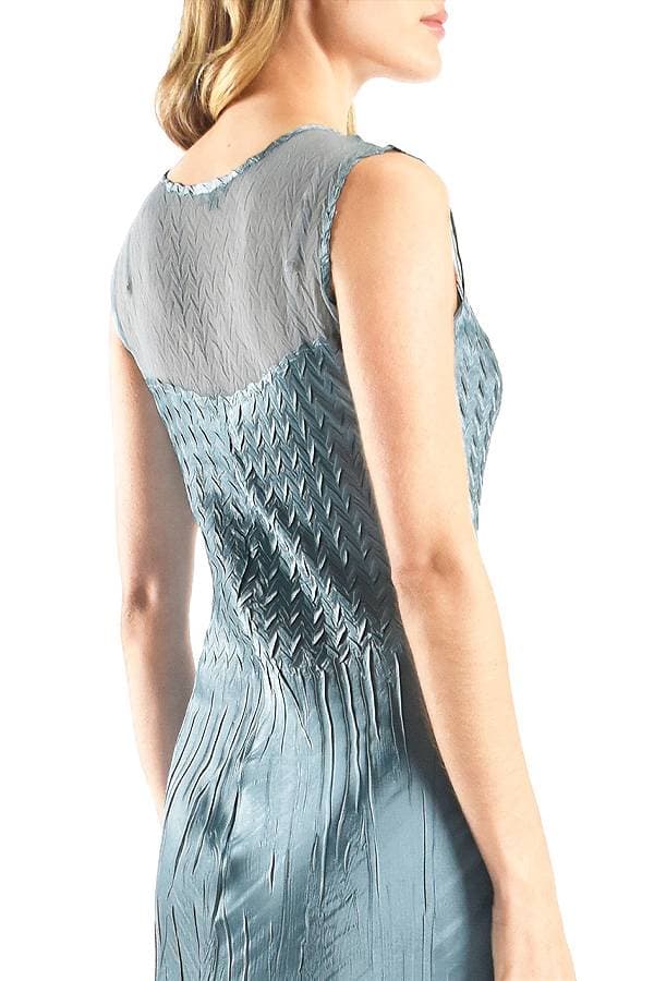 2pc Grey Blue Plisse Ensemble | Komarov Dress