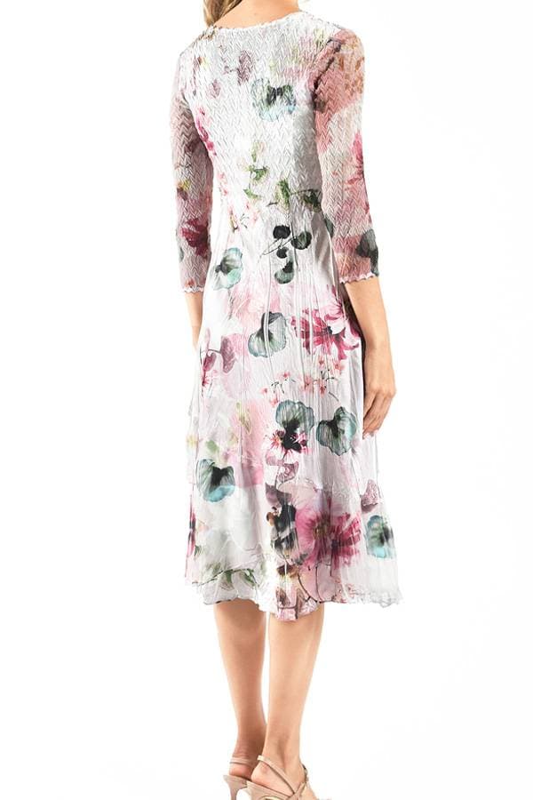 Pink Floral Plisse Dress - 39500 - Alternative view 2