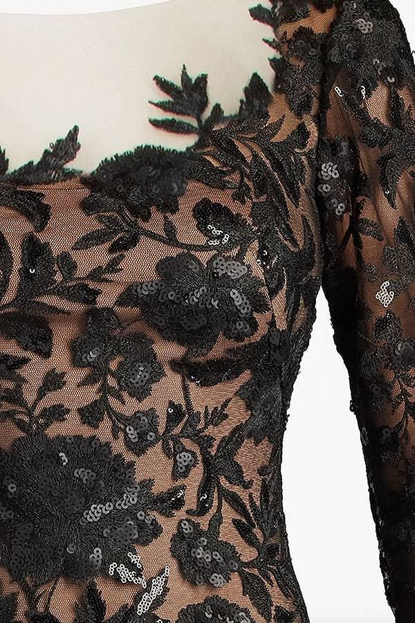 Black Lace Illusion Cocktail Dress