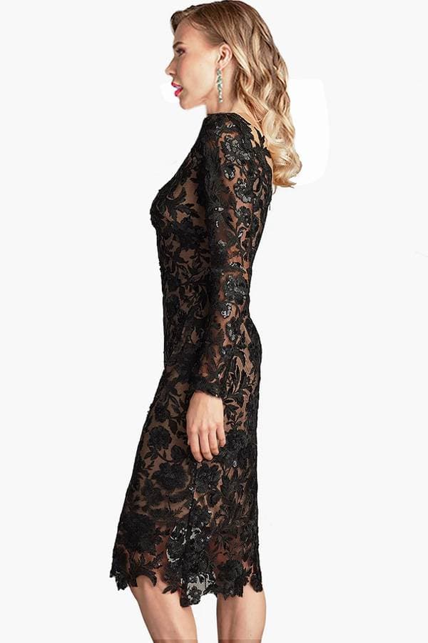 Black Lace Illusion Cocktail Dress -  - View 6 of 6