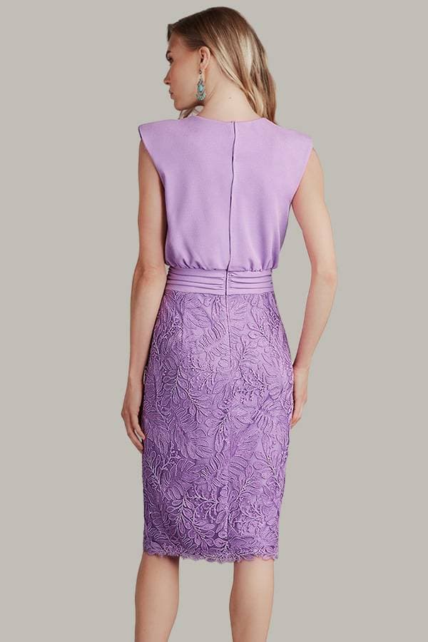 Crepe Lavender Lace Dress - 59500 - Alternative view 2