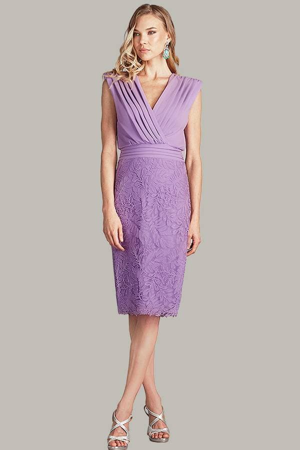 Crepe Lavender Lace Dress -  - View 3 of 6
