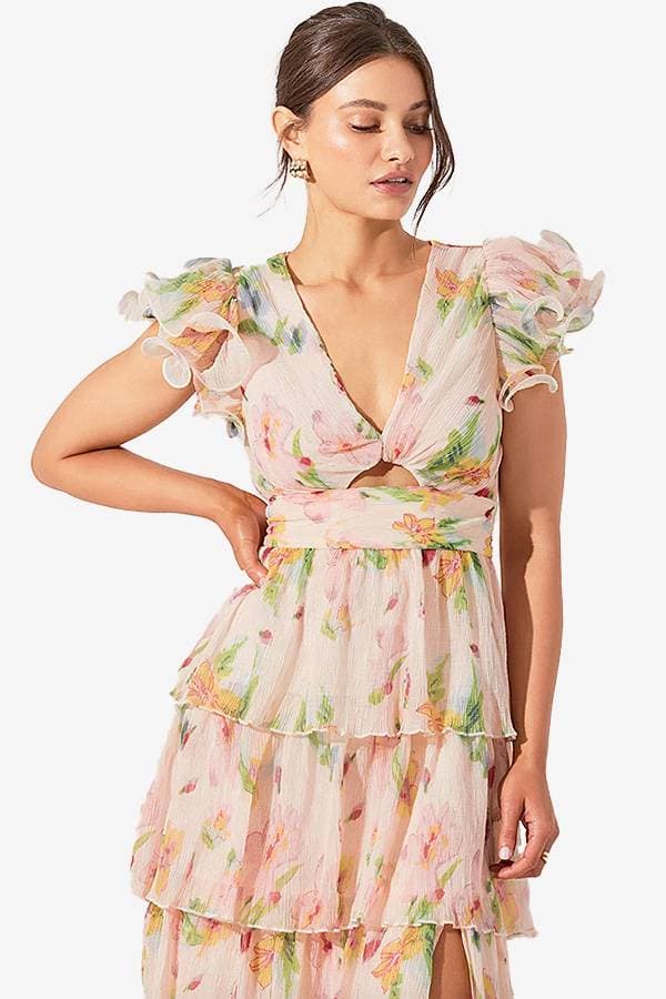 Pink Flutter Sleeve Romance Dress - $275.00 - View 4 of 5