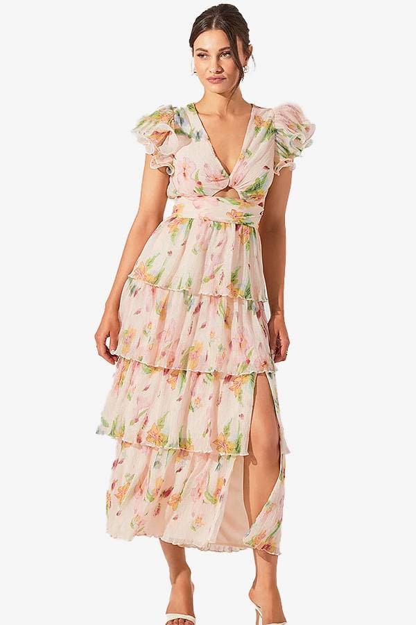 Pink Flutter Sleeve Romance Dress - $275.00 - View 1 of 5