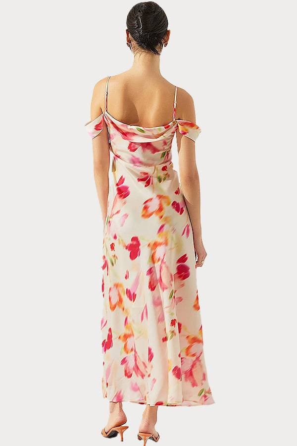 White Sateen Biased Cut Floral Dress | Women's - $265.00 - View 2 of 4