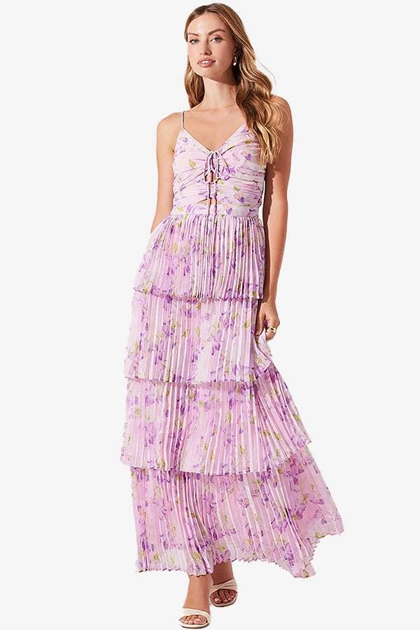 Lilac Purple Floral Summer Dress | Women's - $265.00 - View 1 of 4