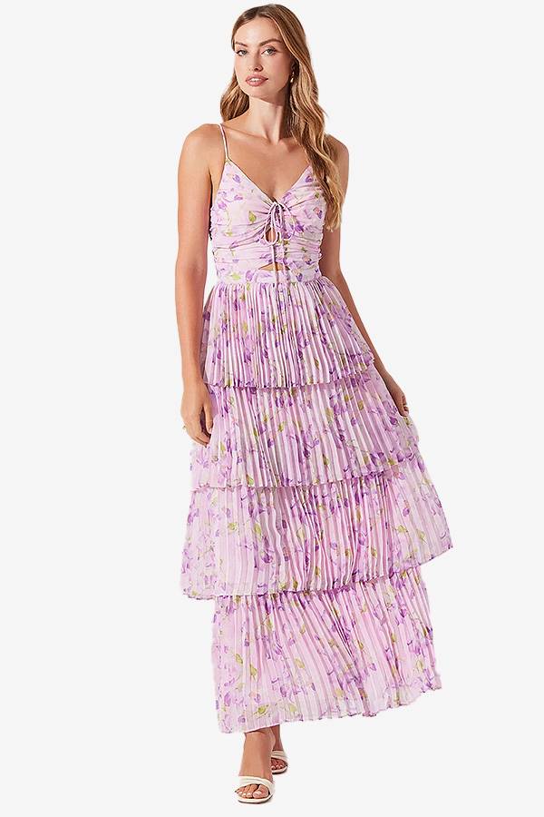 Lilac Purple Floral Summer Dress | Women's - $265.00 - View 3 of 4