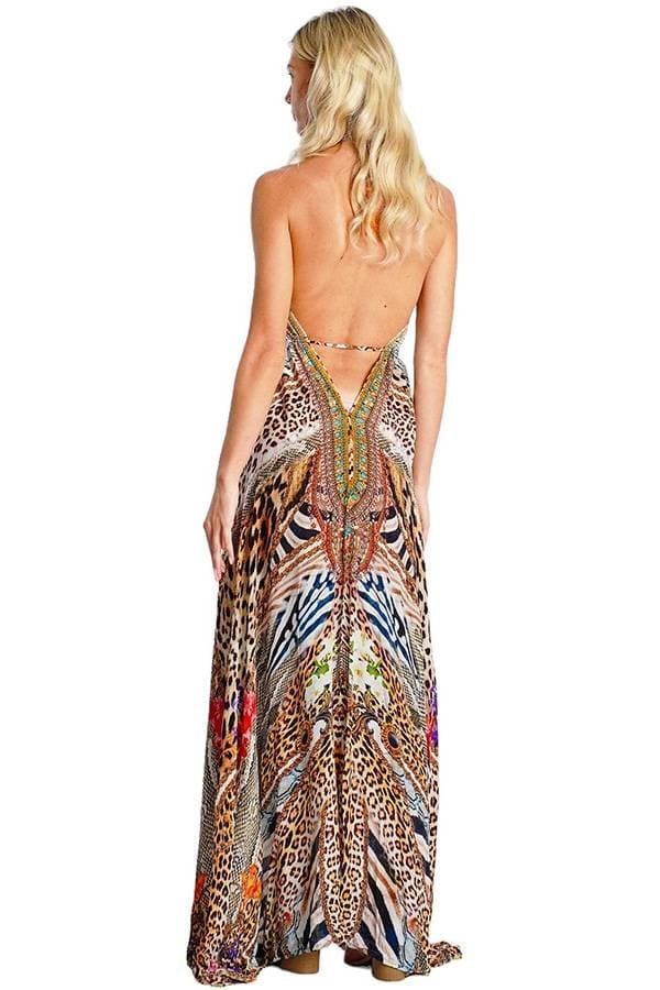 Animal Poolside Halter Gown