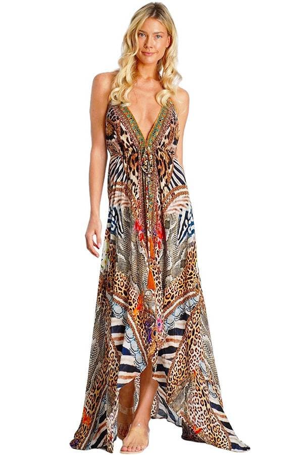 Animal Poolside Halter Gown