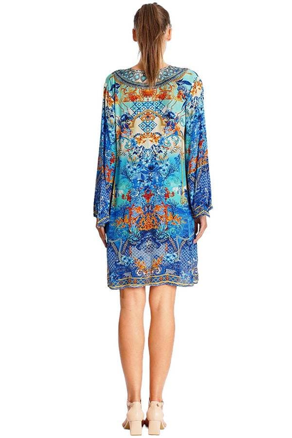 Printed Silky Coverup Dress