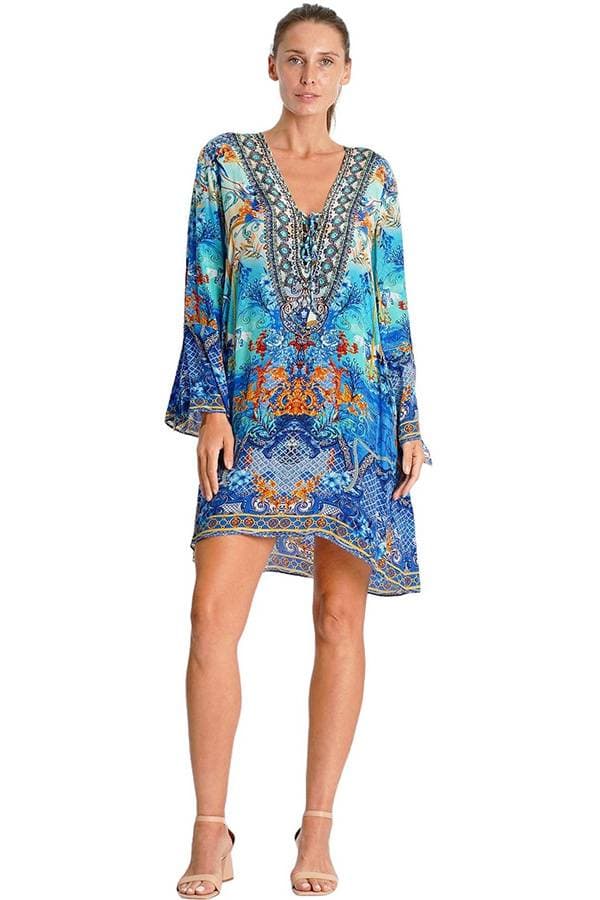 Printed Silky Coverup Dress