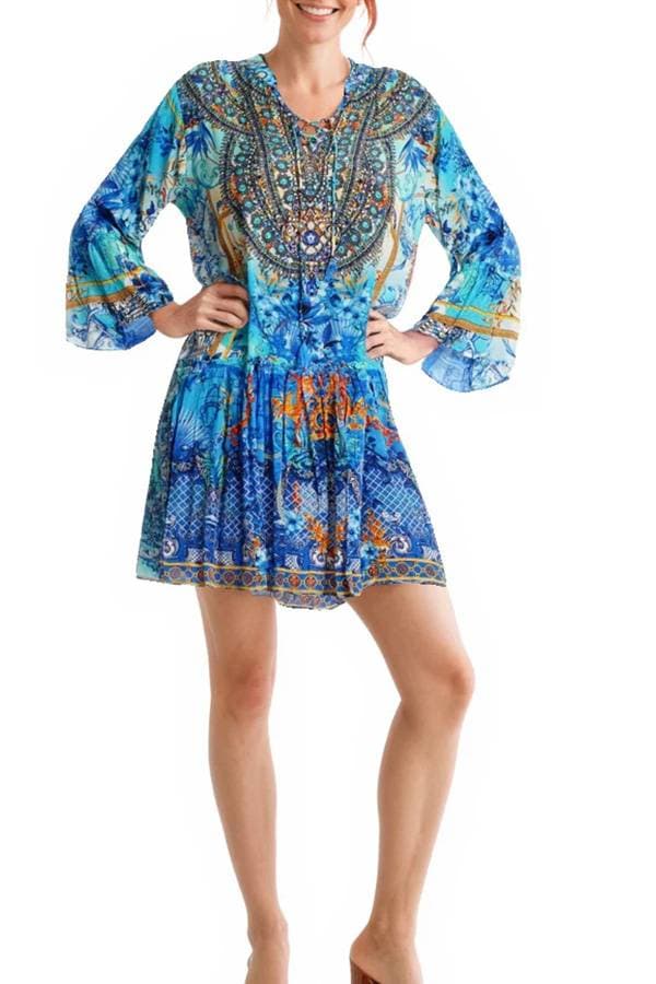 Porcelain Print Dress Coverup
