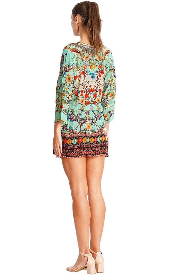 Floral Aquamarine Coverup Dress