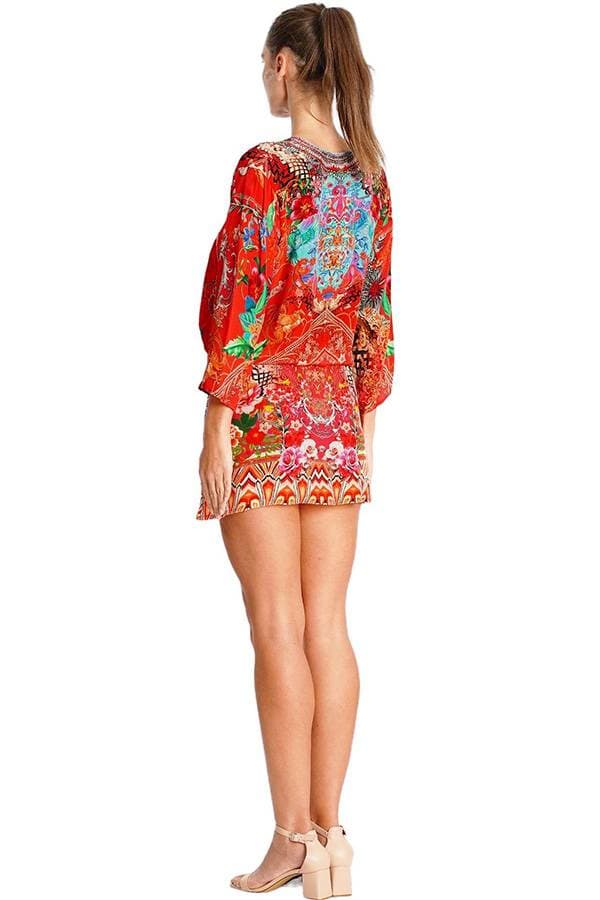 Red Printed Coverup Dress