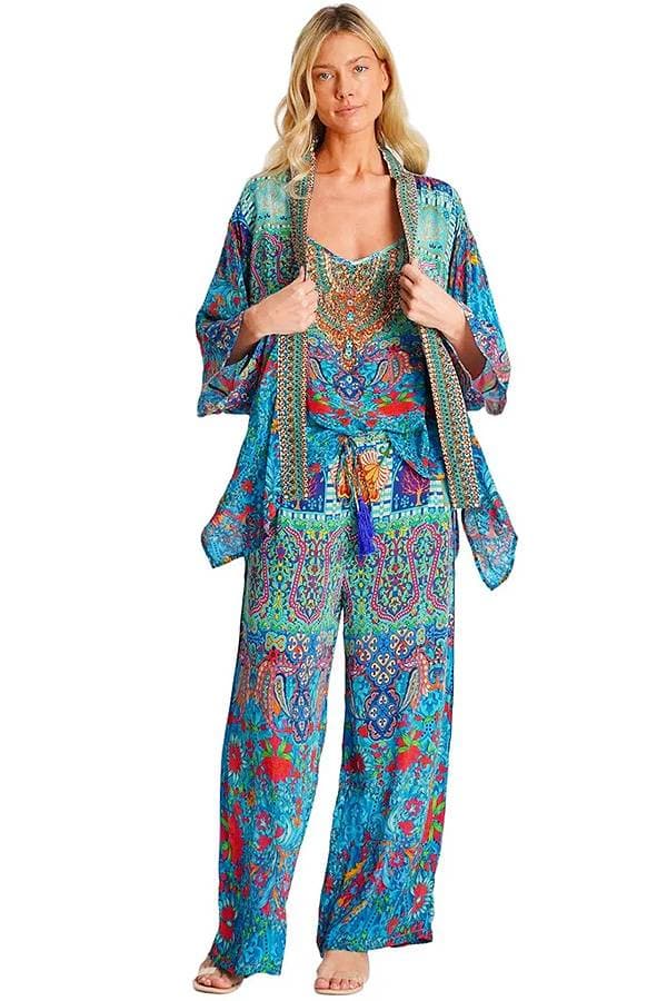 2 Pieces Viscose Silk Pant Set