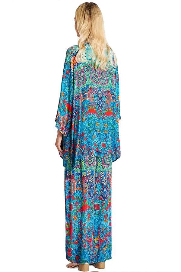 Silk Viscose Cardigan Kimono -  - View 3 of 5