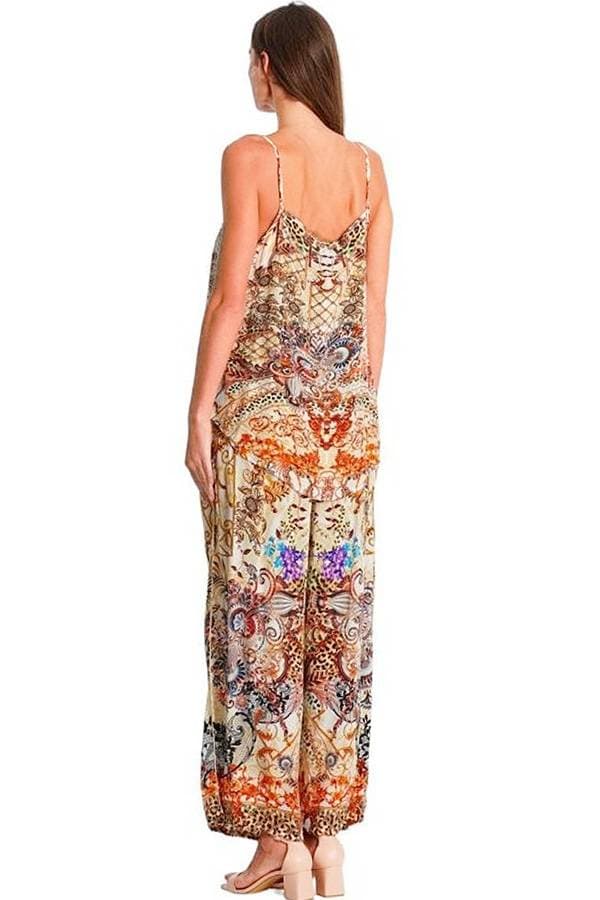 Beige 2pc Viscose Silk Pant Set | Women's - $265.00 - View 3 of 3