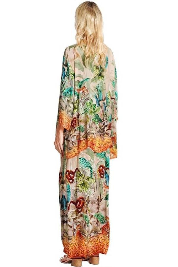 Silk Viscose Cardigan Kimono -  - View 4 of 4