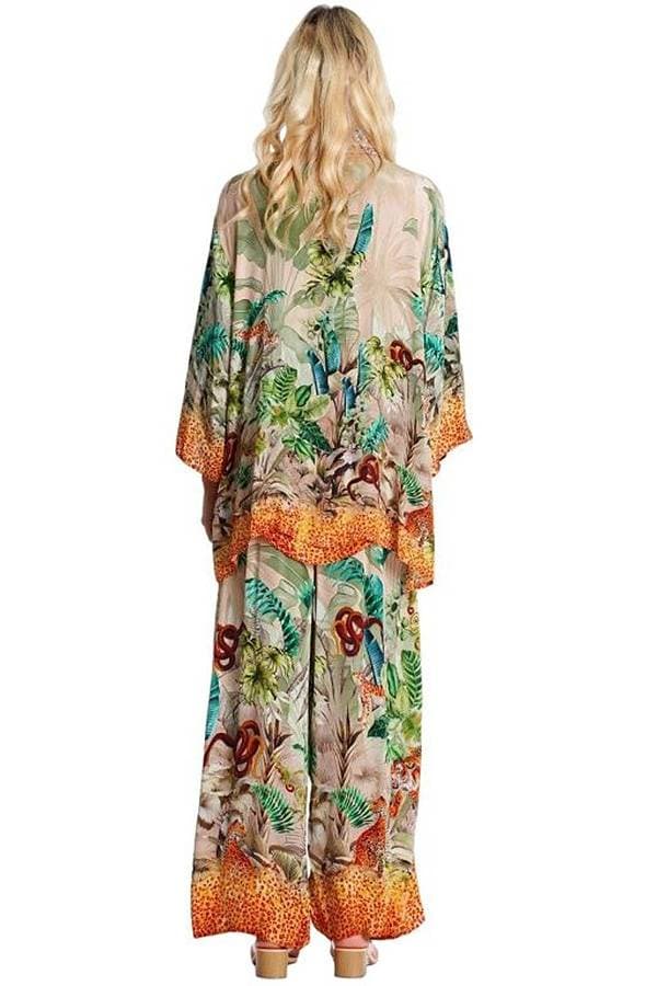 Silk Viscose Cardigan Kimono -  - View 2 of 3