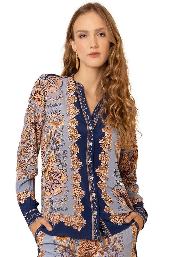 Silk Flower Burst Blouse
