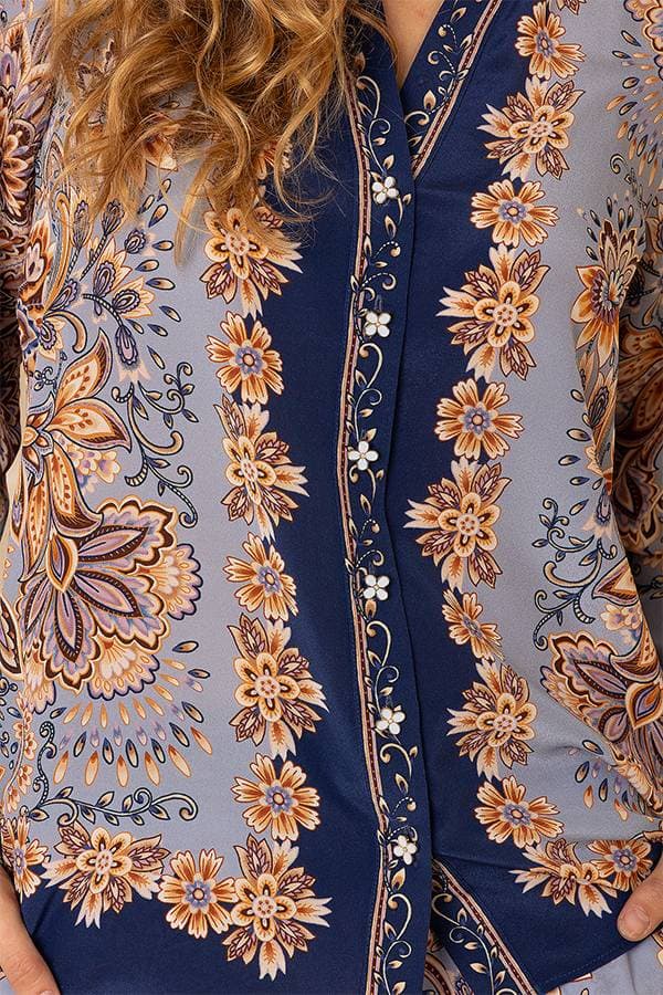 Silk Flower Burst Blouse