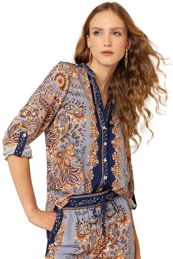 Silk Flower Burst Blouse