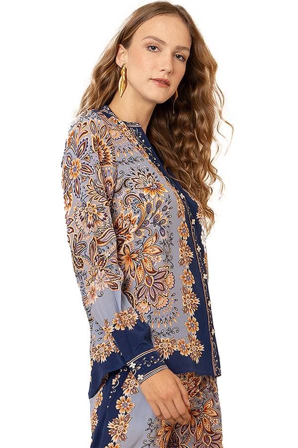 Silk Flower Burst Blouse