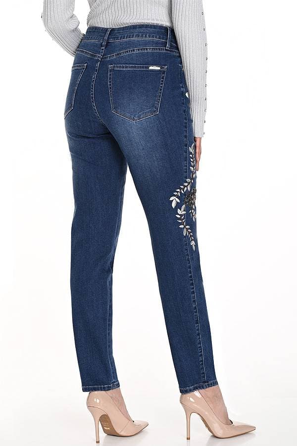 Embroidered Denim Pant