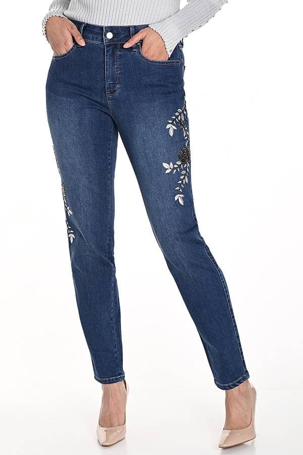 Embroidered Denim Pant