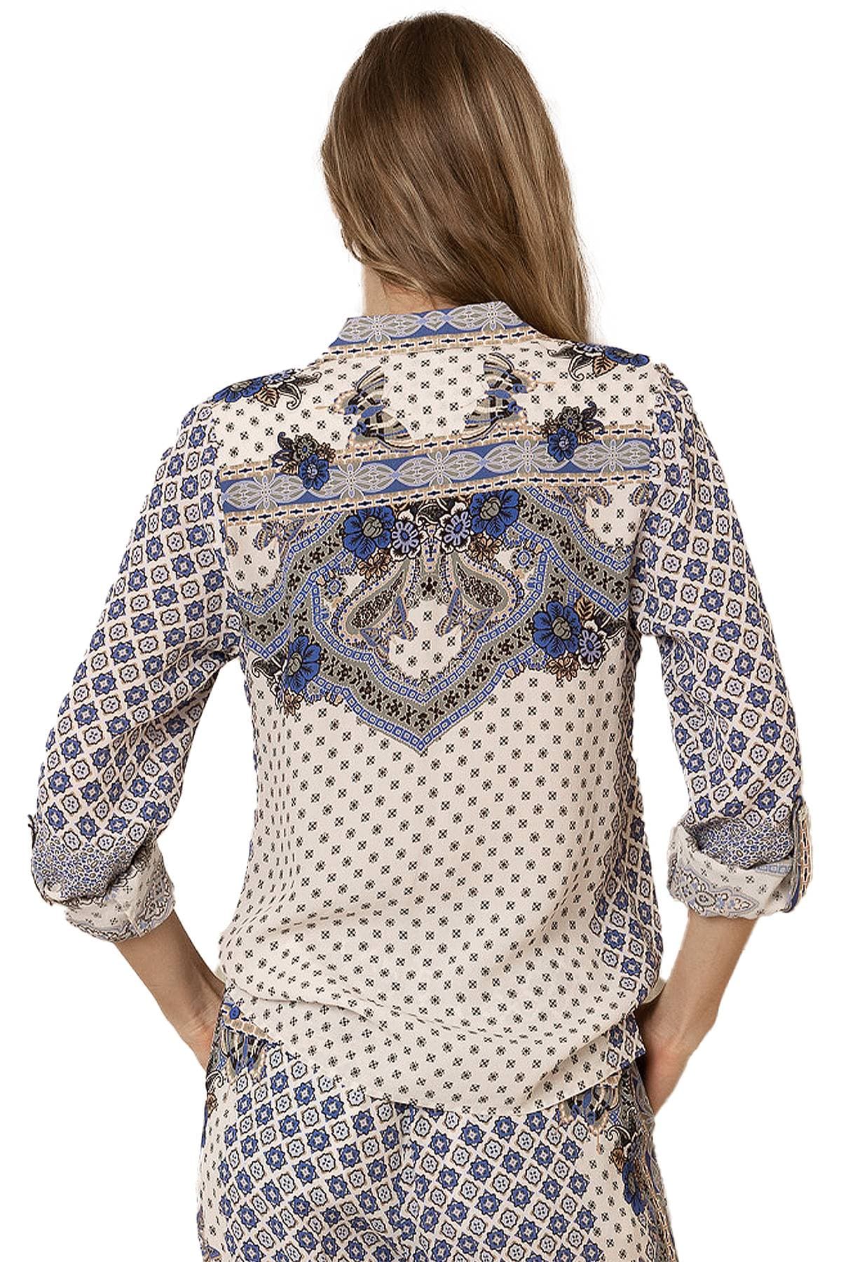 Medallion Print Jersey Blouse