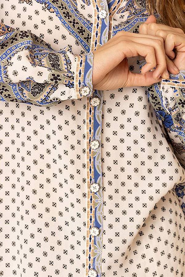 Medallion Print Jersey Blouse
