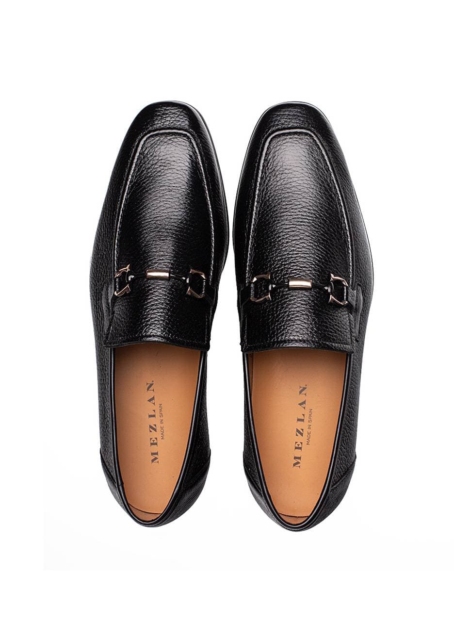 Black Genuine Deerskin Bit Slip-On Loafer