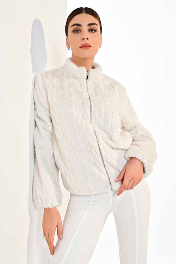 Faux Fur Cable Jacket -  - View 3 of 5