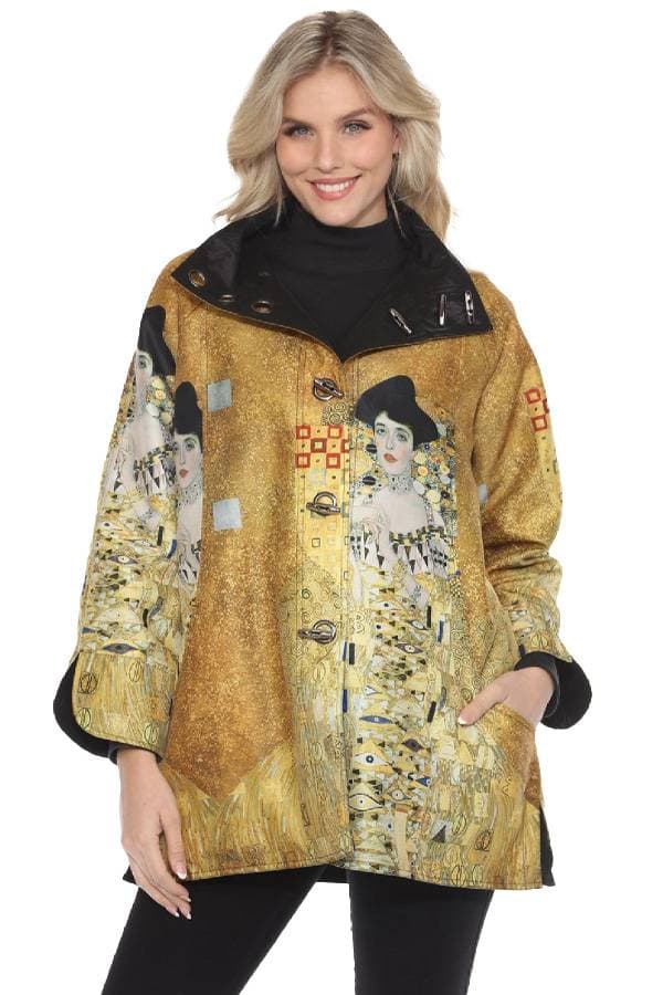 Lady in Gold Raincoat