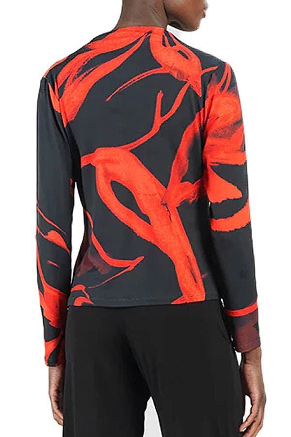 Crimson Red Bloom Floral Jersey Top | Women's - $165.00 - View 2 of 4