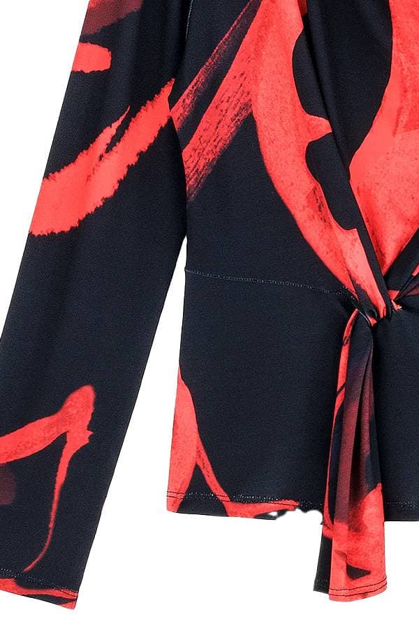 Crimson Bloom Floral Jersey Top -  - View 4 of 4