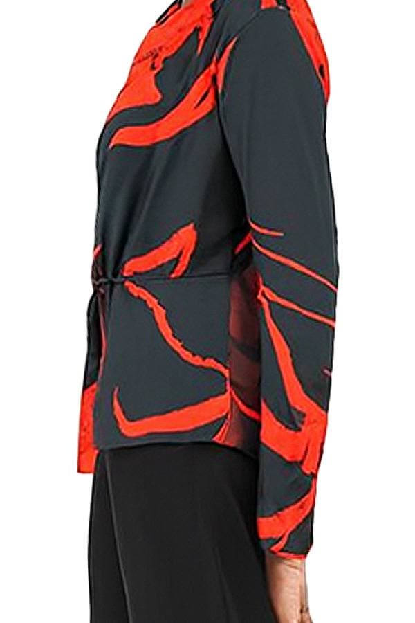 Crimson Bloom Floral Jersey Top -  - View 3 of 4