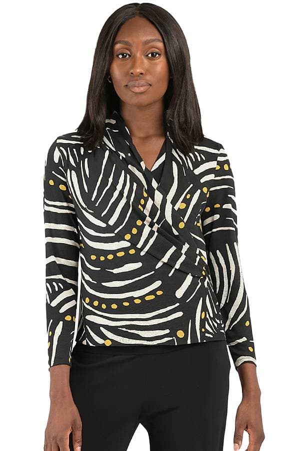 Black White Noir Dotted Stripe Blouse | Women's - $165.00 - View 1 of 4