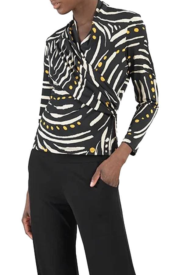 Black White Noir Dotted Stripe Blouse | Women's - $165.00 - View 4 of 4